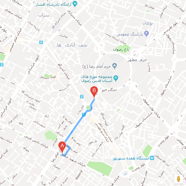 تصویر نقشه هتل آپارتمان هورام مشهد