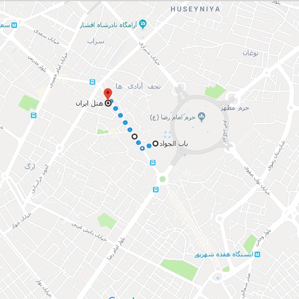 تصویر نقشه هتل ایران مشهد