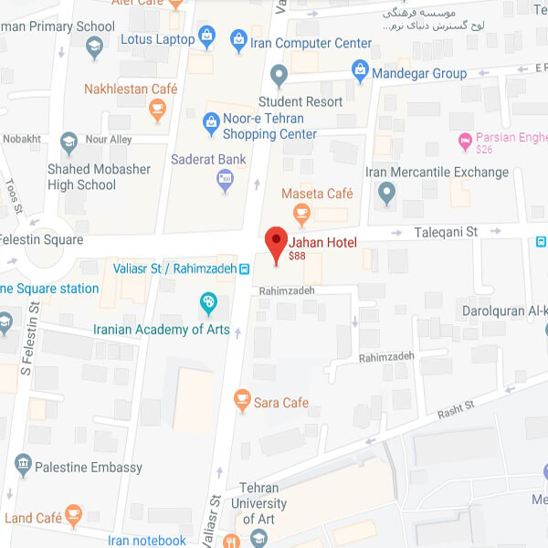 نقشه هتل جهان تهران