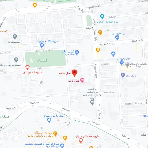نقشه هتل خاتم کیش