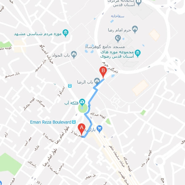 نقشه هتل کیانا مشهد