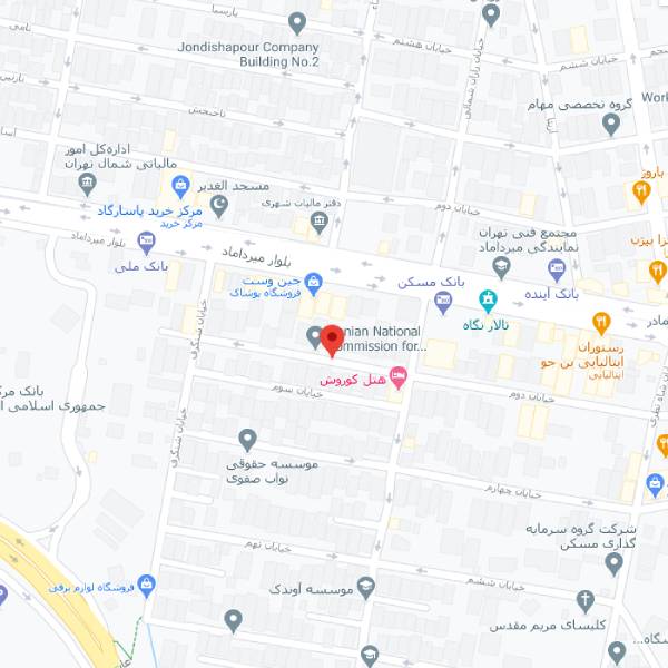 نقشه هتل کوروش تهران