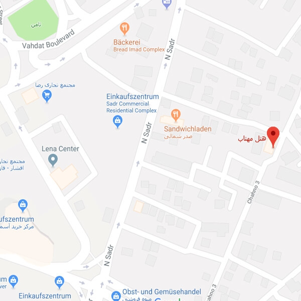 نقشه هتل آپارتمان مهتاب مشهد