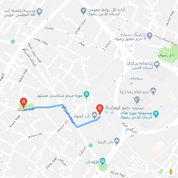 نقشه هتل آپارتمان مجید مشهد