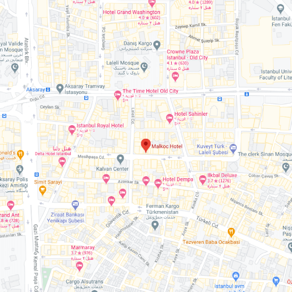 نقشه هتل مالکوک استانبول