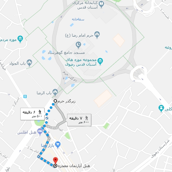 تصویر نقشه هتل آپارتمان معجزه مشهد