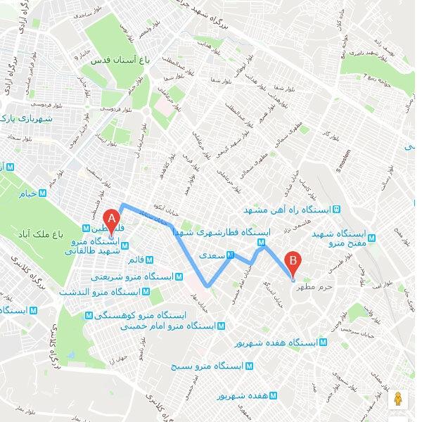 تصویر نقشه هتل ناهید مشهد