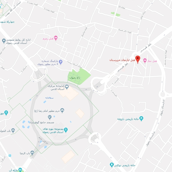 تصویر نقشه هتل آپارتمان حریرستان مشهد