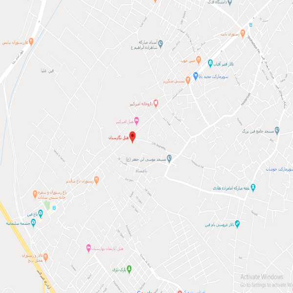 نقشه هتل نگارستان کاشان
