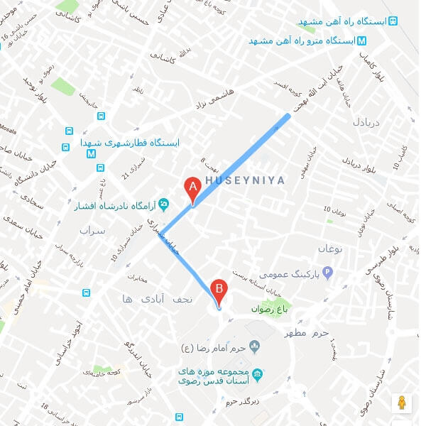 تصویر نقشه هتل نیایش مشهد