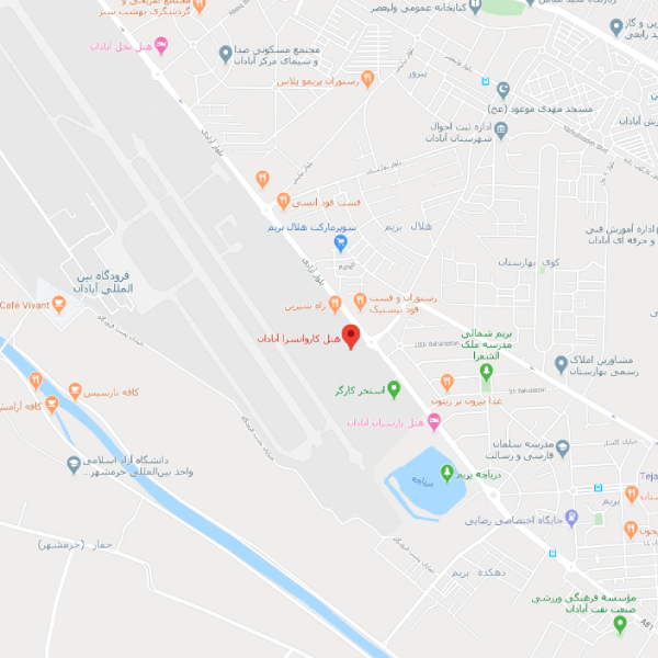 نقشه هتل پارس کاروانسرا آبادان
