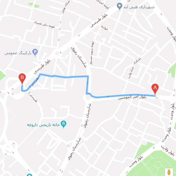 تصویر نقشه هتل پارسیس مشهد