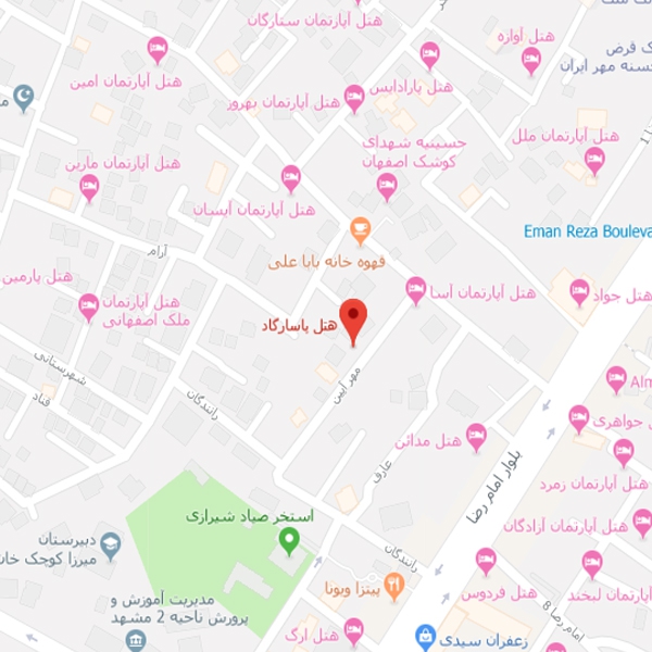 تصویر نقشه هتل پاسارگاد مشهد
