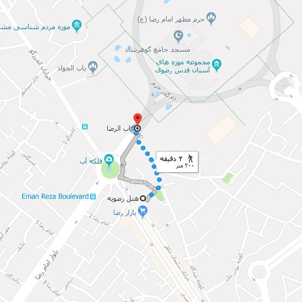 تصویر نقشه هتل رضویه مشهد