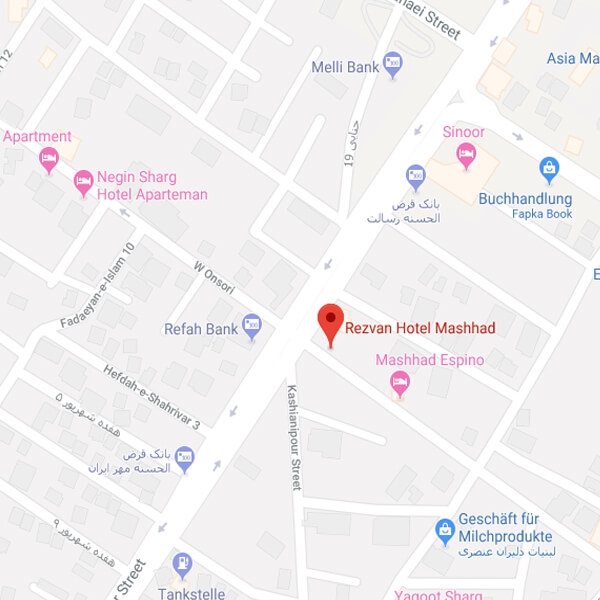 تصویر نقشه هتل آپارتمان رضوان مشهد