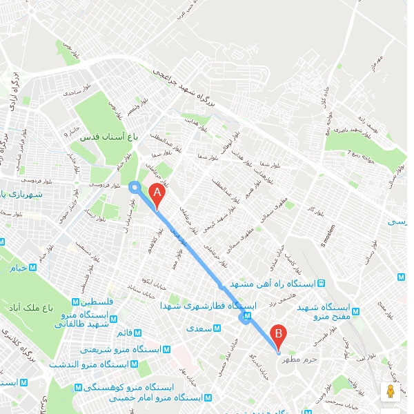 تصویر نقشه هتل صبا مشهد