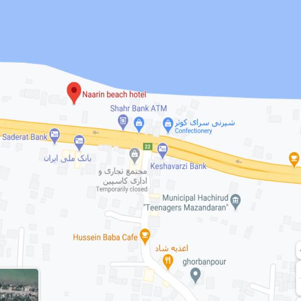 تصویر نقشه هتل ساحلی نارین چالوس