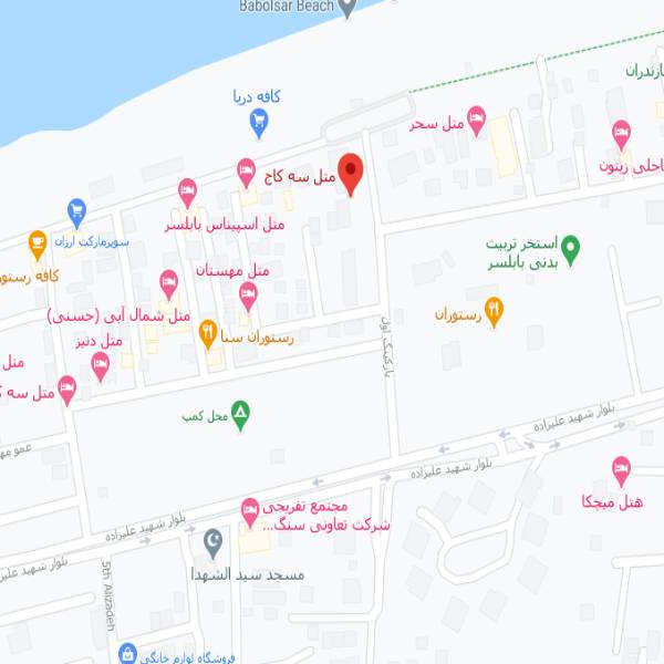 نقشه هتل سه کاج بابلسر
