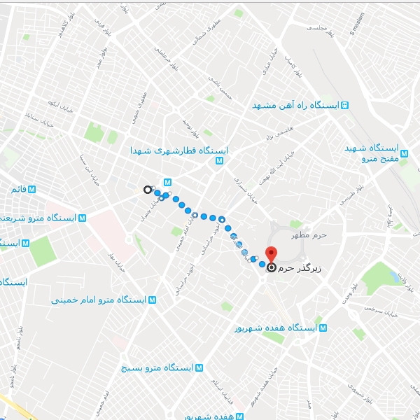 نقشه هتل شیراز مشهد