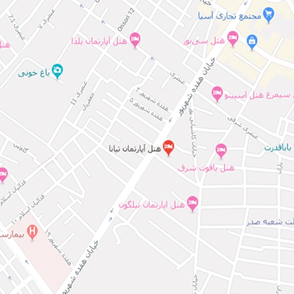 نقشه هتل تیانا مشهد
