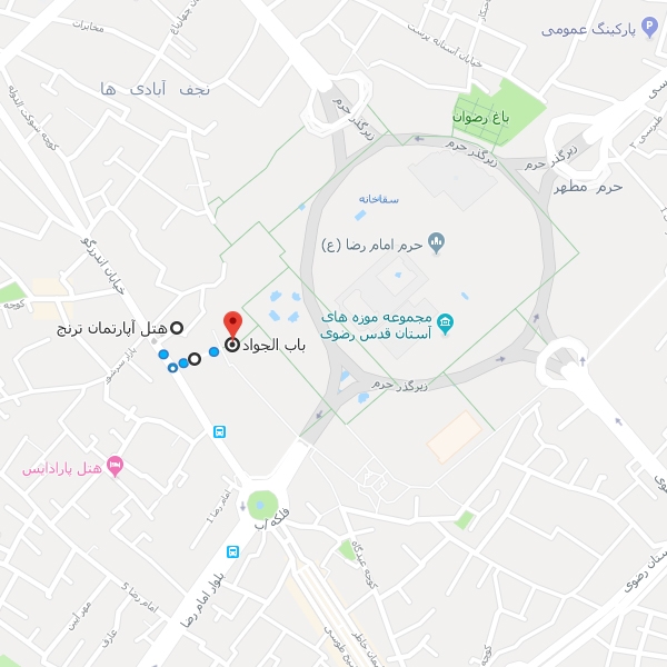 تصویر نقشه هتل آپارتمان ترنج مشهد