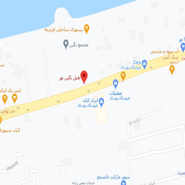 نقشه هتل نگین نور