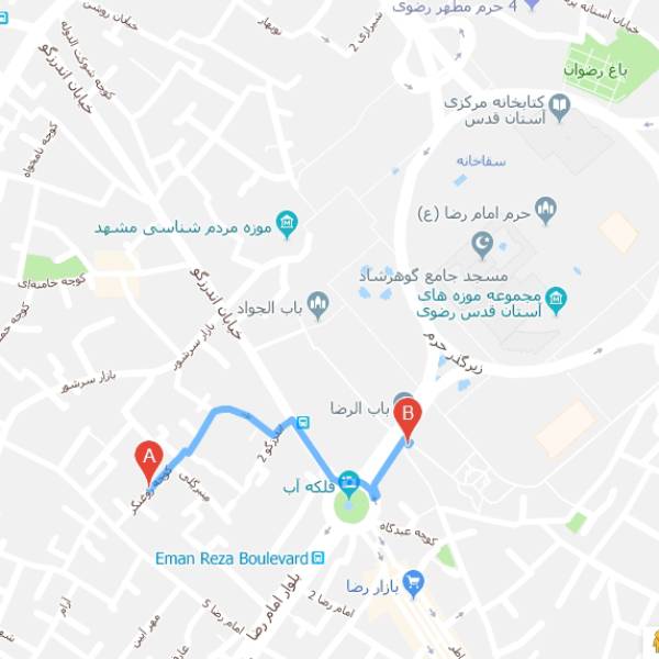 تصویر نقشه هتل آپارتمان ستارگان مشهد