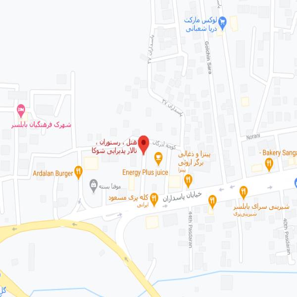 تصویر نقشه هتل شوکا بابلسر