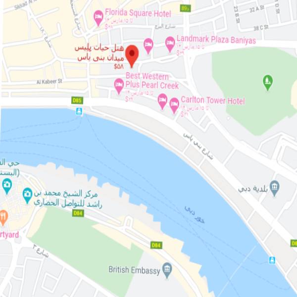 نقشه هتل حیات پلاس بنی یاس اسکوئر دبی