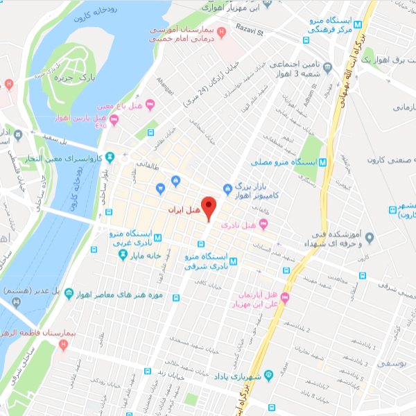 نقشه هتل ایران اهواز