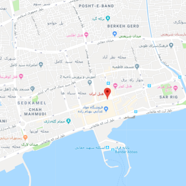 نقشه هتل ایران بندر عباس