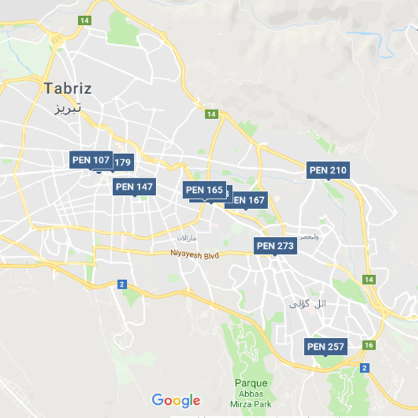 تصویر نقشه هتل ایران تبریز