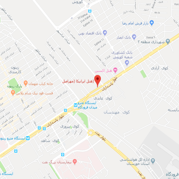 نقشه هتل آپارتمان ایرانیکا (مهر اصل) اهواز