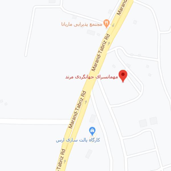 نقشه هتل جهانگردی مرند