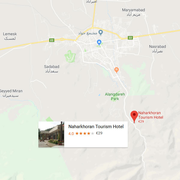 نقشه هتل جهانگردی ناهارخوران گرگان