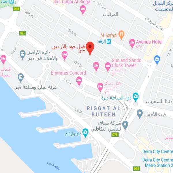 نقشه هتل جود پالاس دبی