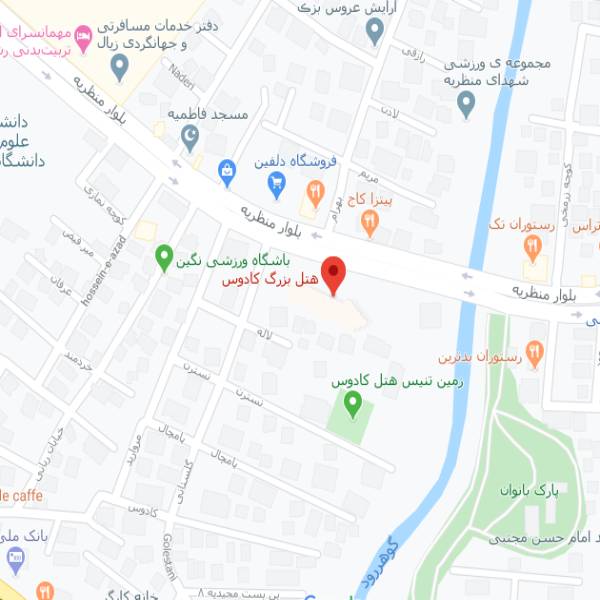 نقشه هتل کادوس رشت