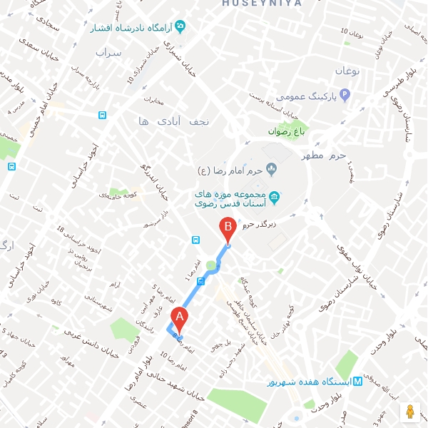 تصویر نقشه هتل آپارتمان کنعان مشهد