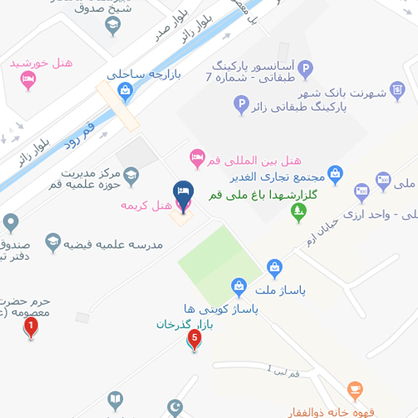 تصویر نقشه هتل کریمه قم