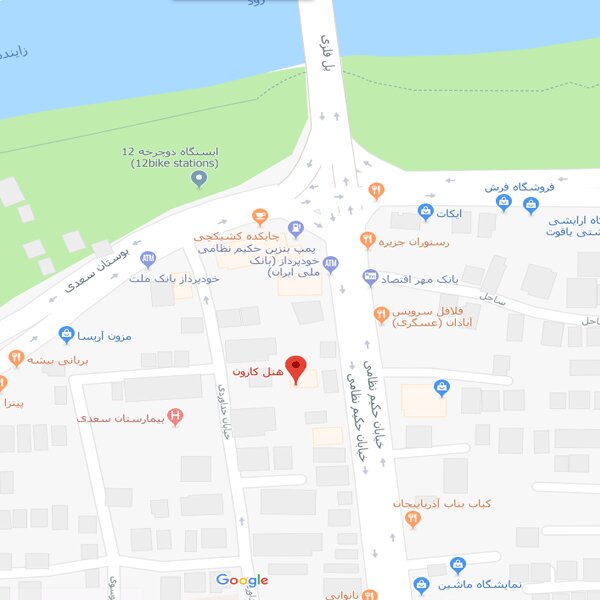 تصویر نقشه هتل کارون اصفهان