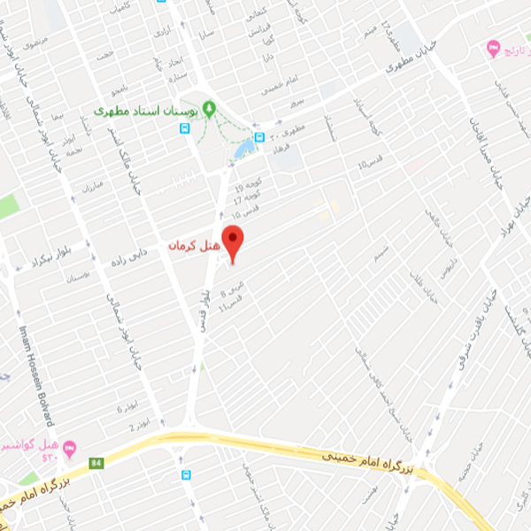 نقشه هتل کرمان کرمان