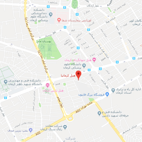 تصویر نقشه هتل کرمانیا کرمان