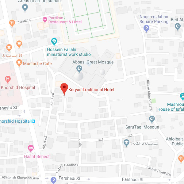 نقشه هتل سنتی کریاس اصفهان