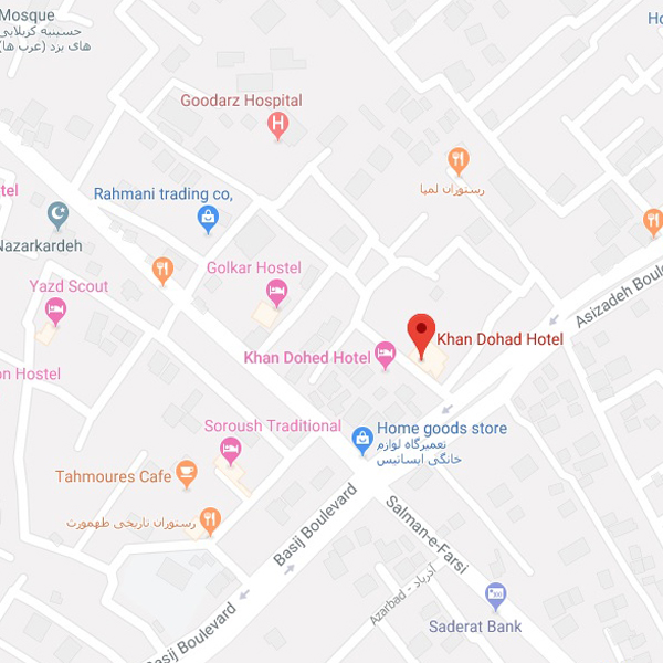 نقشه هتل سنتی خوان دوحد یزد