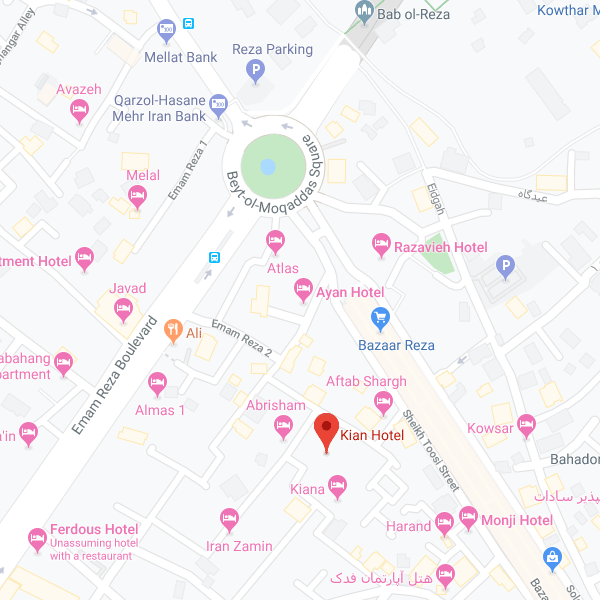 تصویر نقشه هتل کیان مشهد