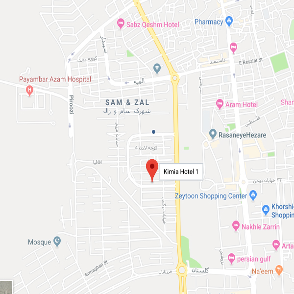 نقشه هتل آپارتمان کیمیا 1 قشم