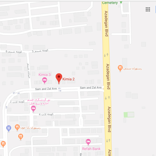 نقشه هتل کیمیا ۲ قشم