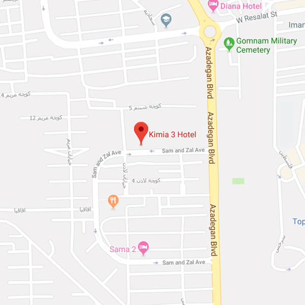 نقشه هتل کیمیا ۳ قشم
