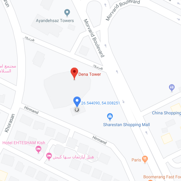نقشه هتل آپارتمان لبخند کیش