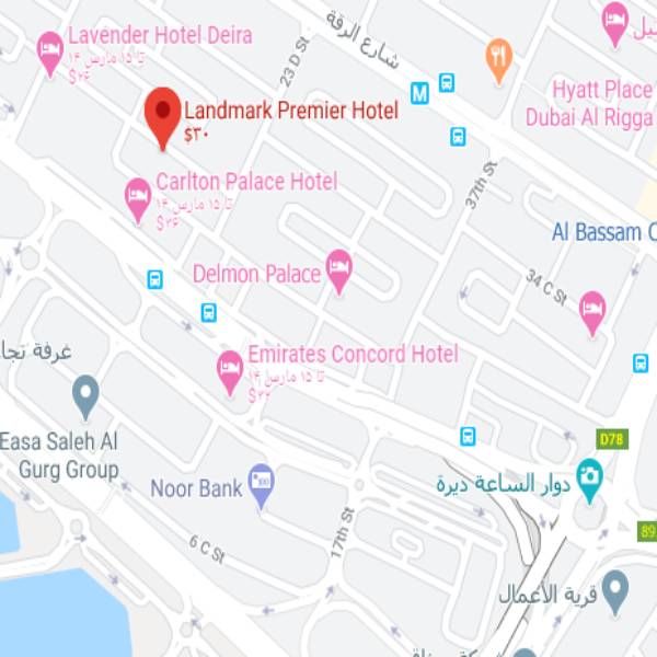 نقشه هتل لندمارک پریمیر دبی